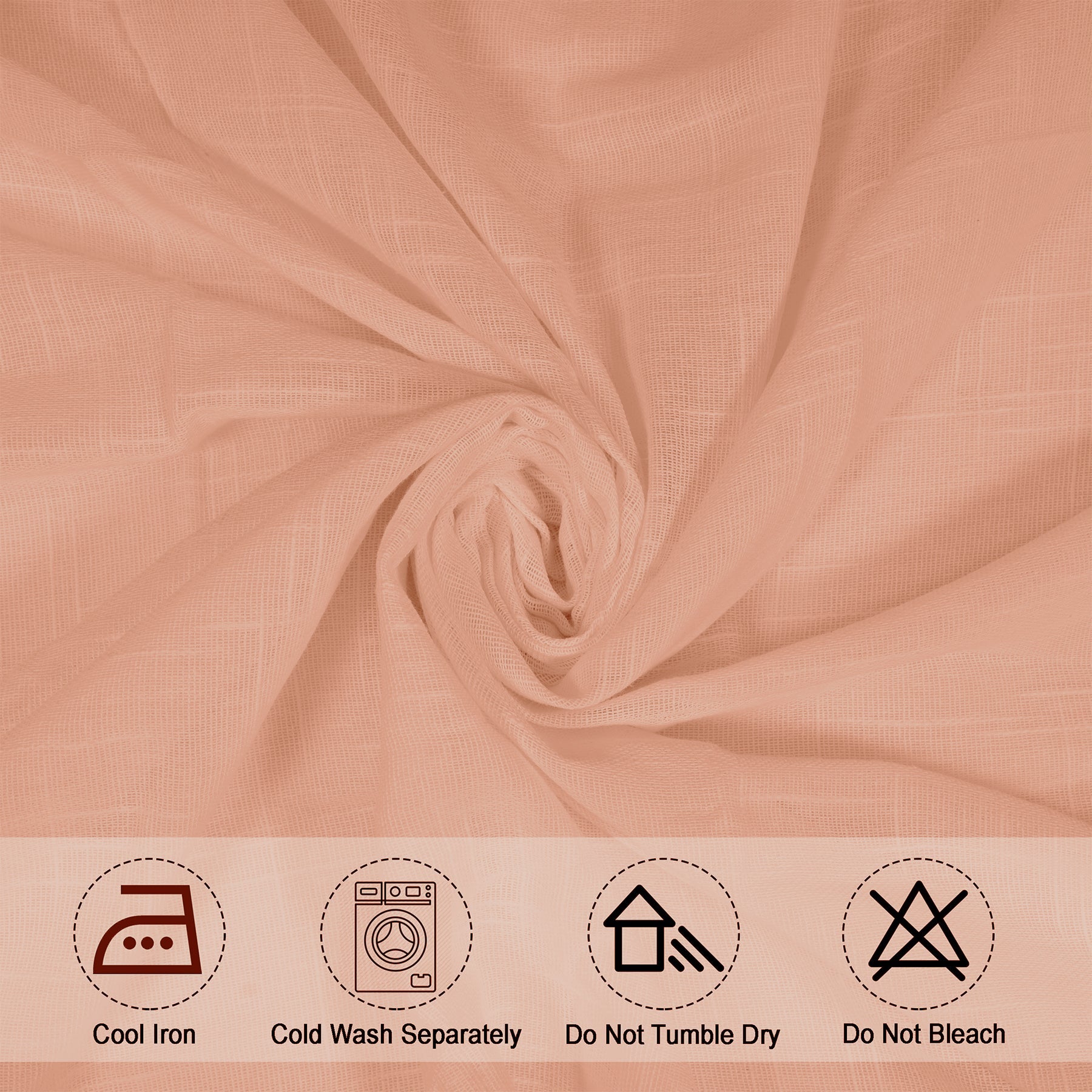 Fort Absolute - Peach Loop Sheer Curtain-4