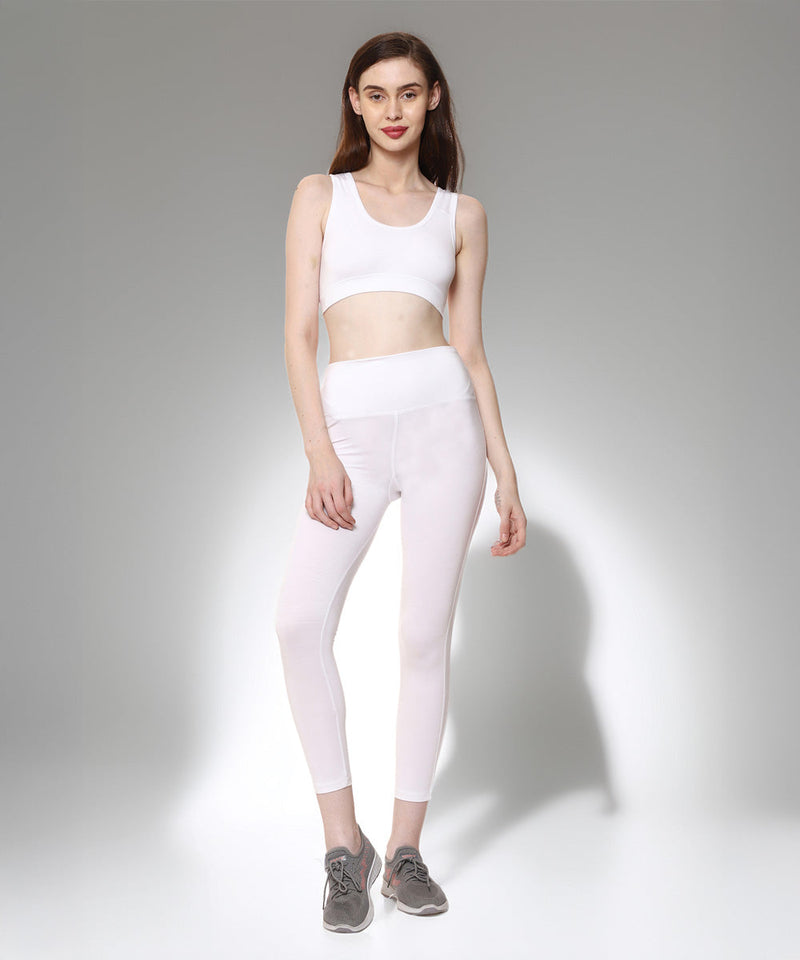 Naturefab Women's Bamboo Yoga Legging White-5