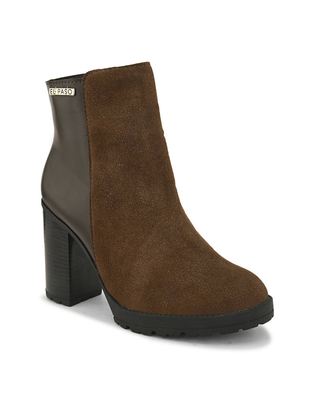 Brown suede ankle boots featuring a stylish block heel, perfect for both casual and formal occasions.