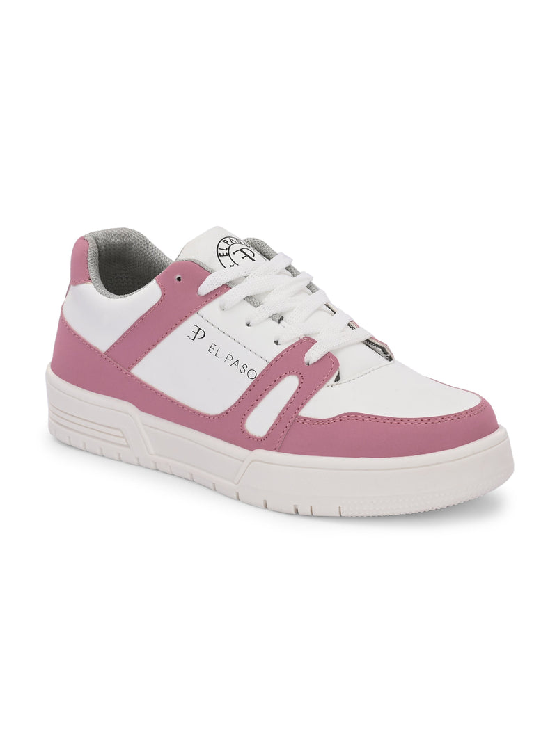 EL PASO Faux Leather Casual Shoes Lace Up Sneakers For Women-19