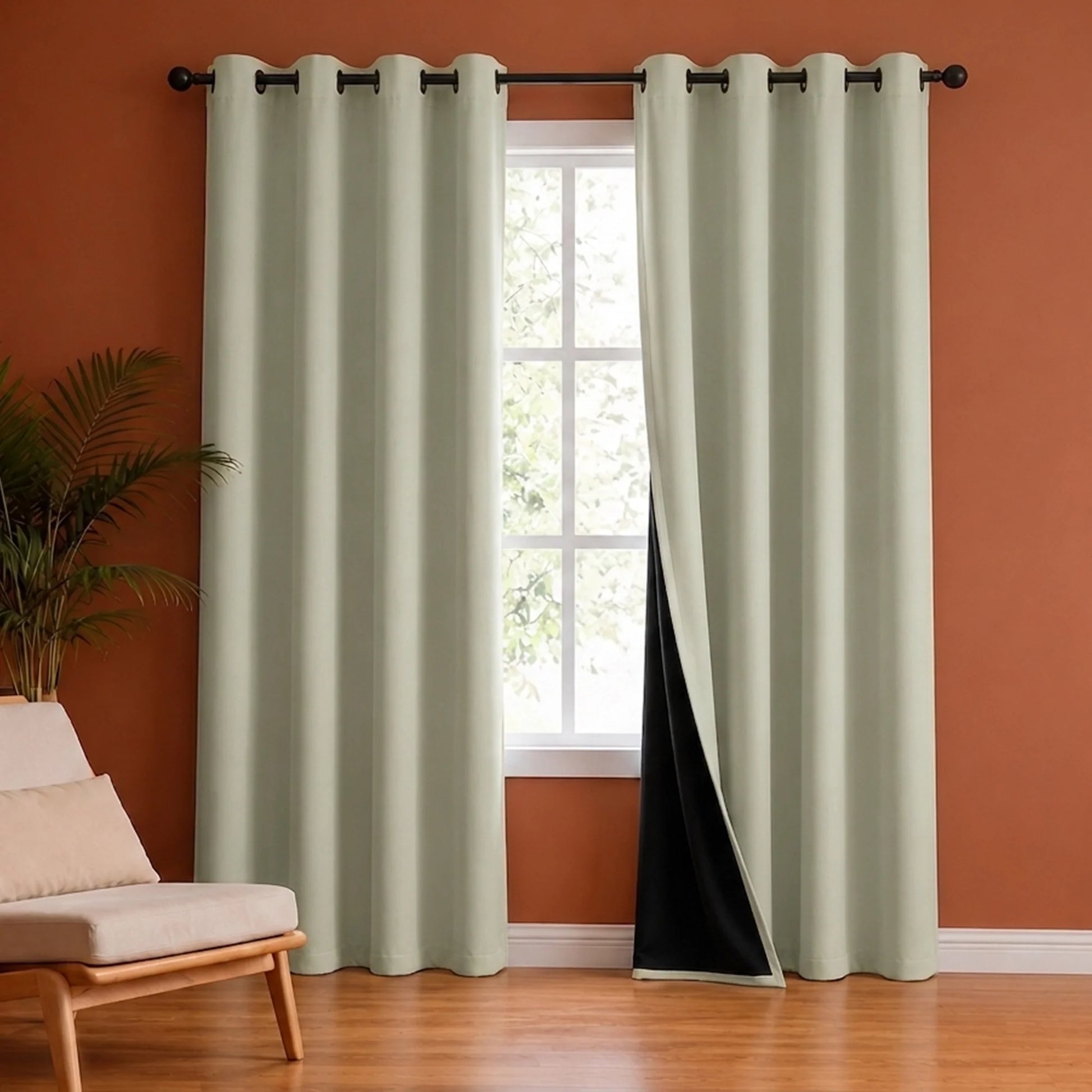Fort Essential - Black Backing Blackout Curtain (Off White)-1