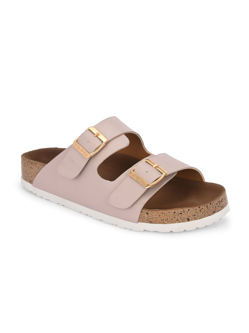 Luxurious Camel Leather Double-Strap Sandal For Women-1
