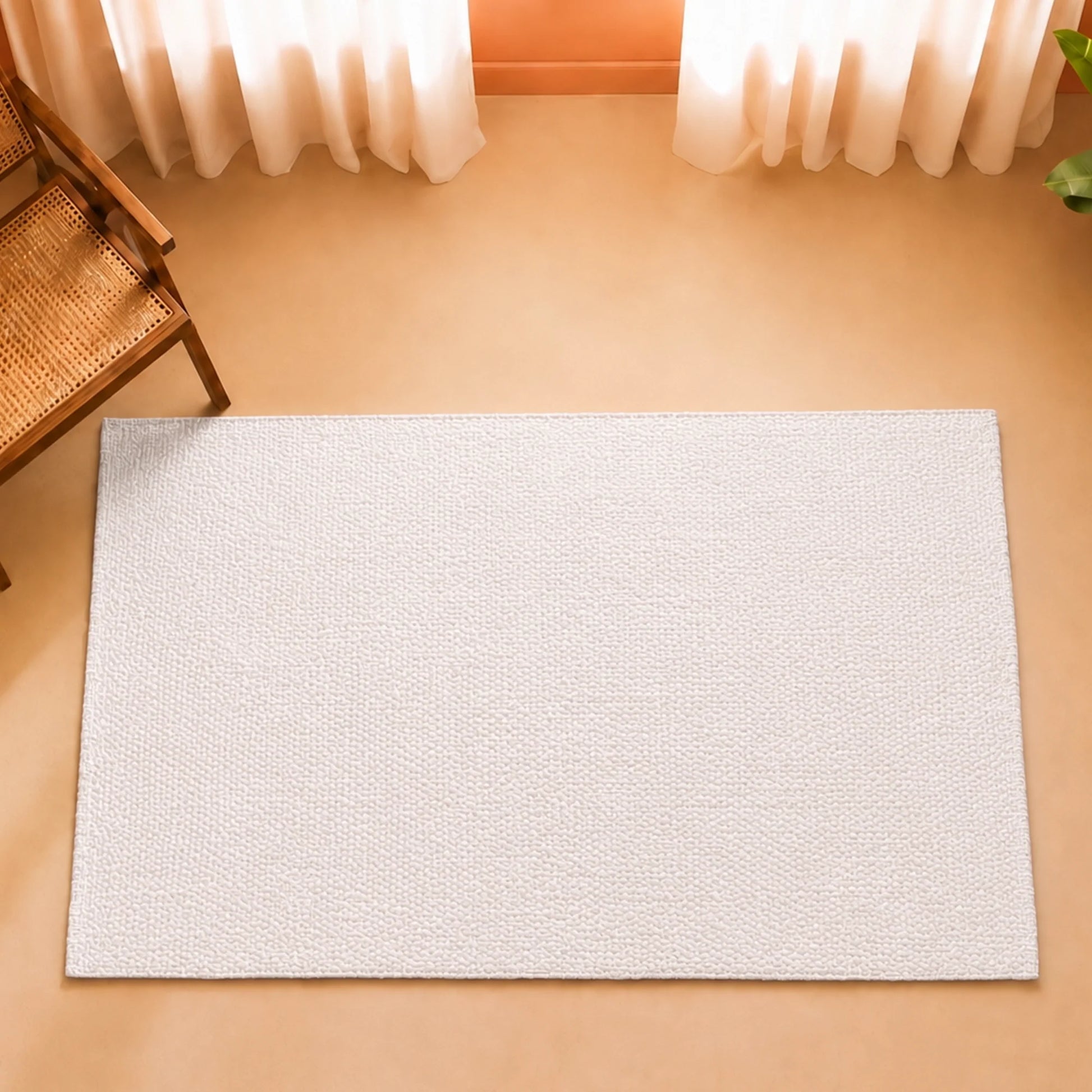 Tessitura Chromatic - Herringbone Cotton Rug (White)-1