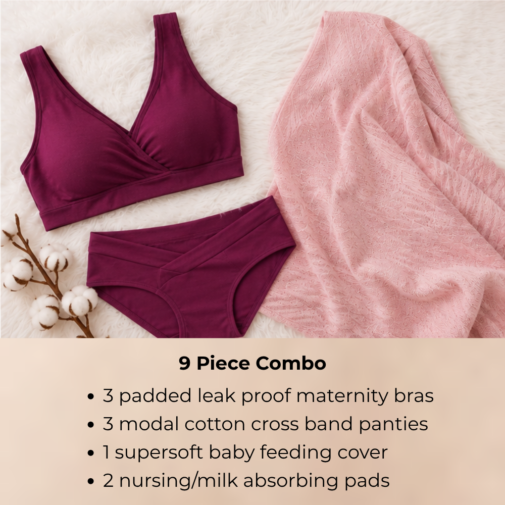 Padded (Leak Proof) New Mom Essential Combo- 9 Pieces
