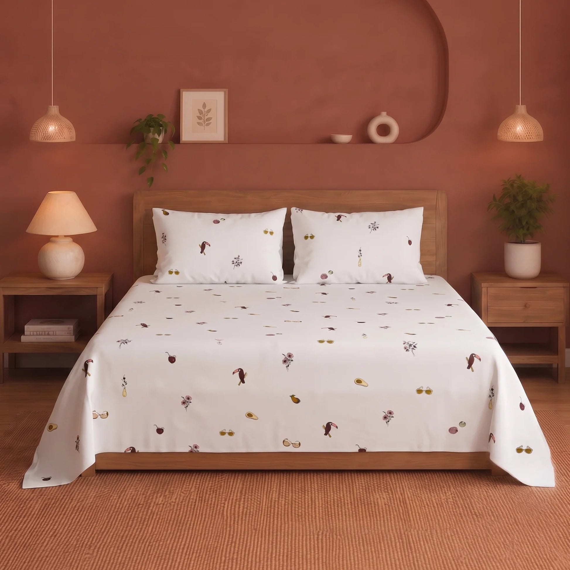 Imprimer Medley - Cartoon Printed Bedsheet (Multicolor)-1