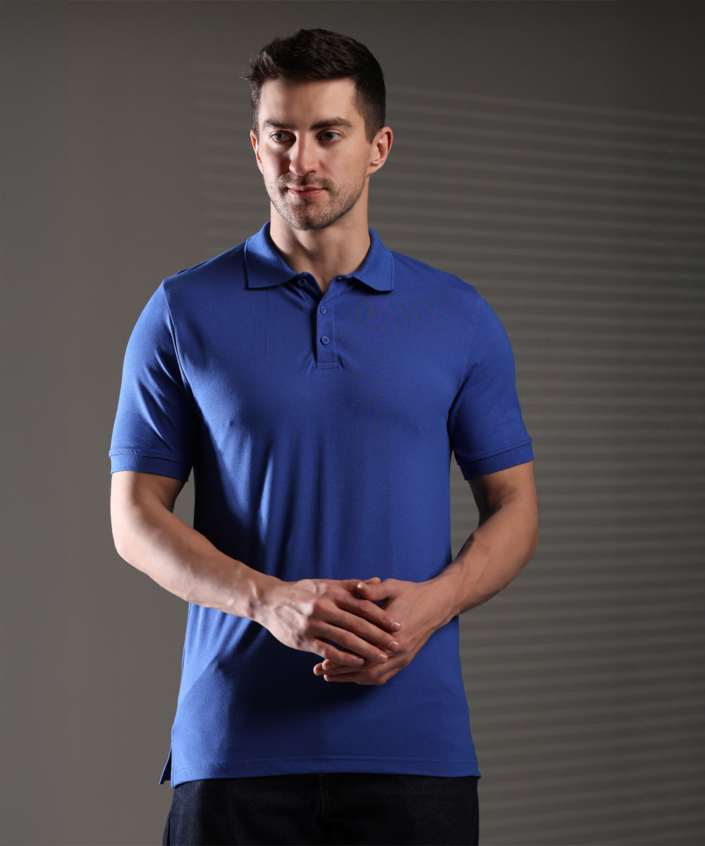 Naturefab Men’s Organic Bamboo Polo Tshirt Airforce Blue-1