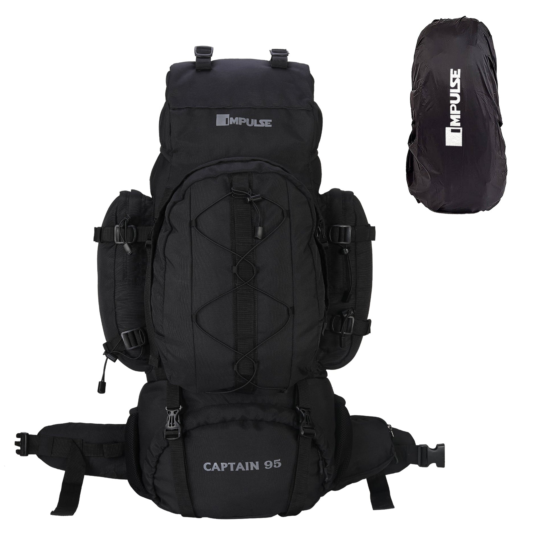 95 Litres Impulses Impulse Captain Black Trekking bag-1