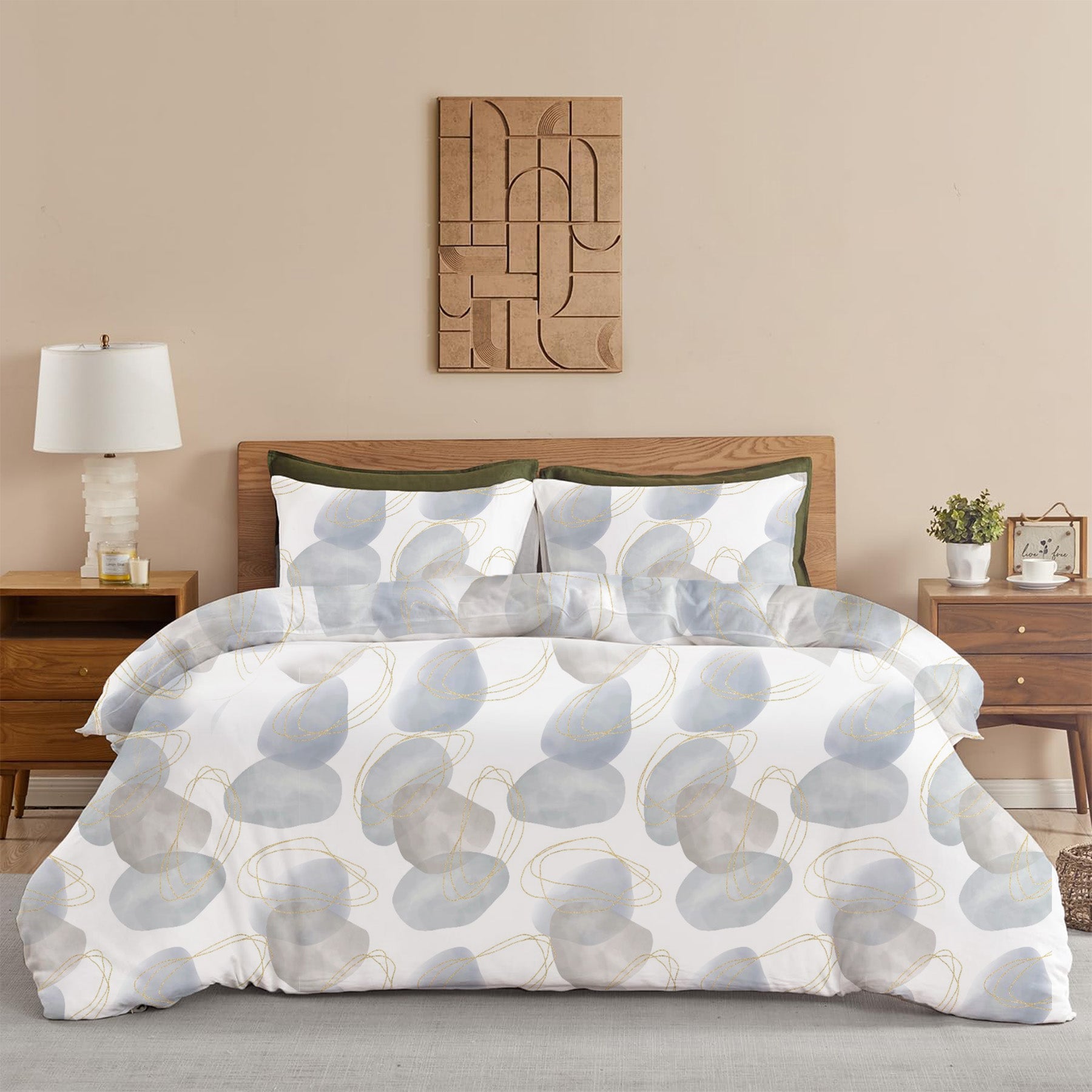 Spheres of Serenity - Printed Duvet Cover (Multicolor)-1