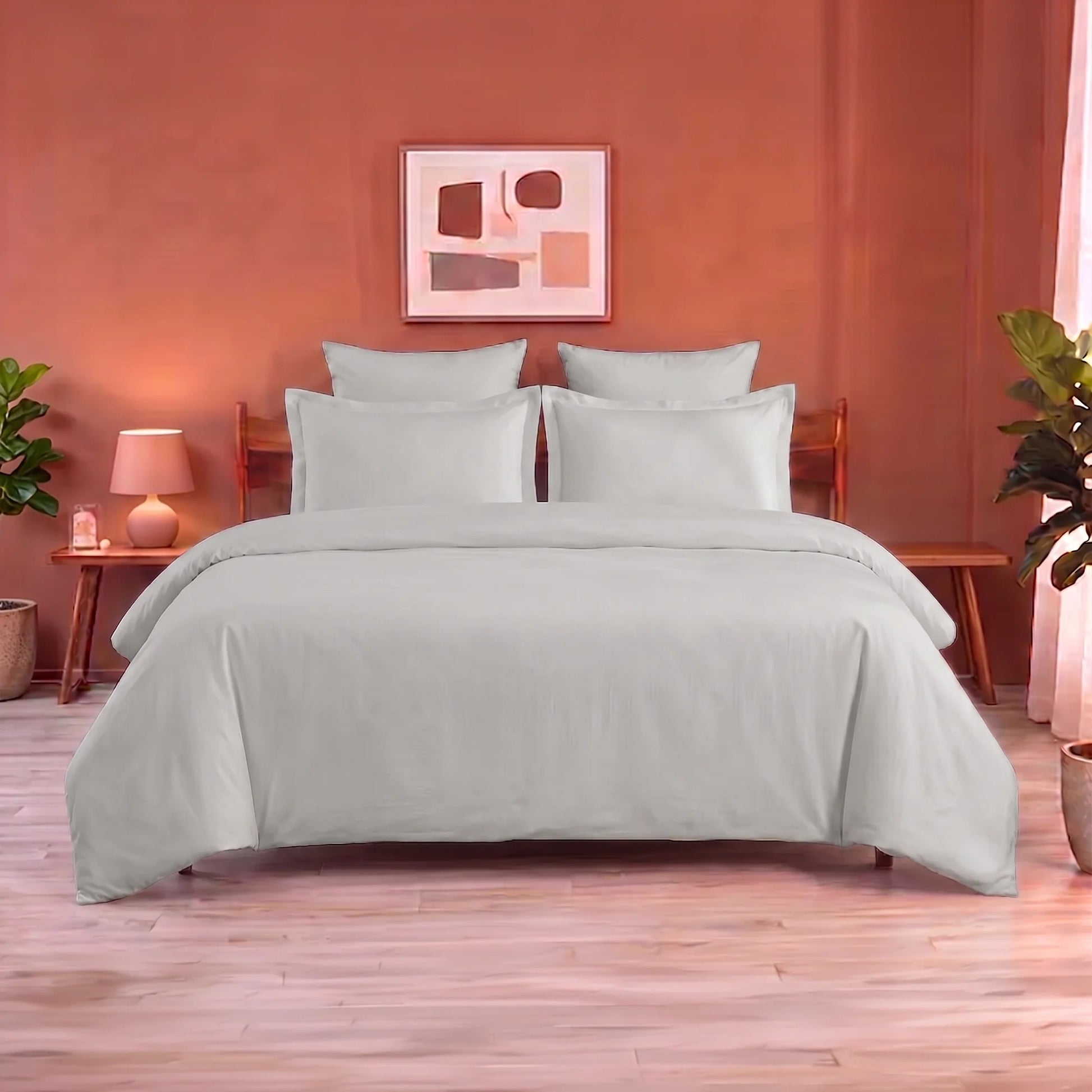 Fort Mellow - Solid Duvet Cover (Light Grey)-1