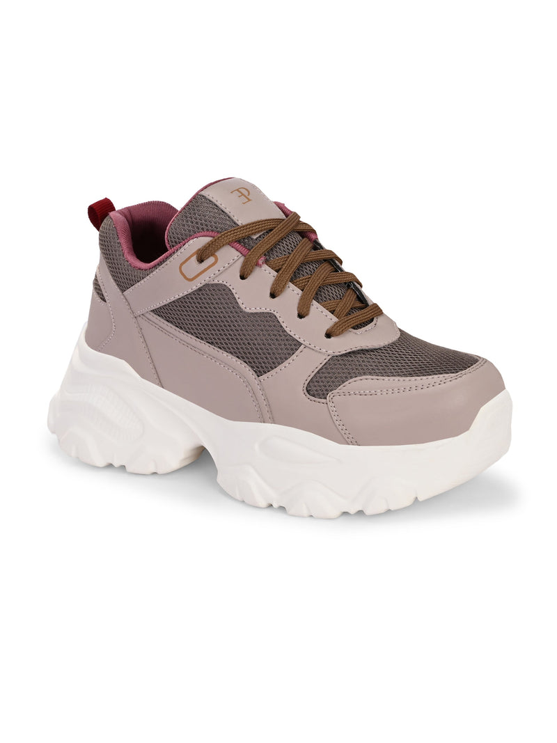 EL PASO Women Faux Leather Casual Lace Up Sneakers-9