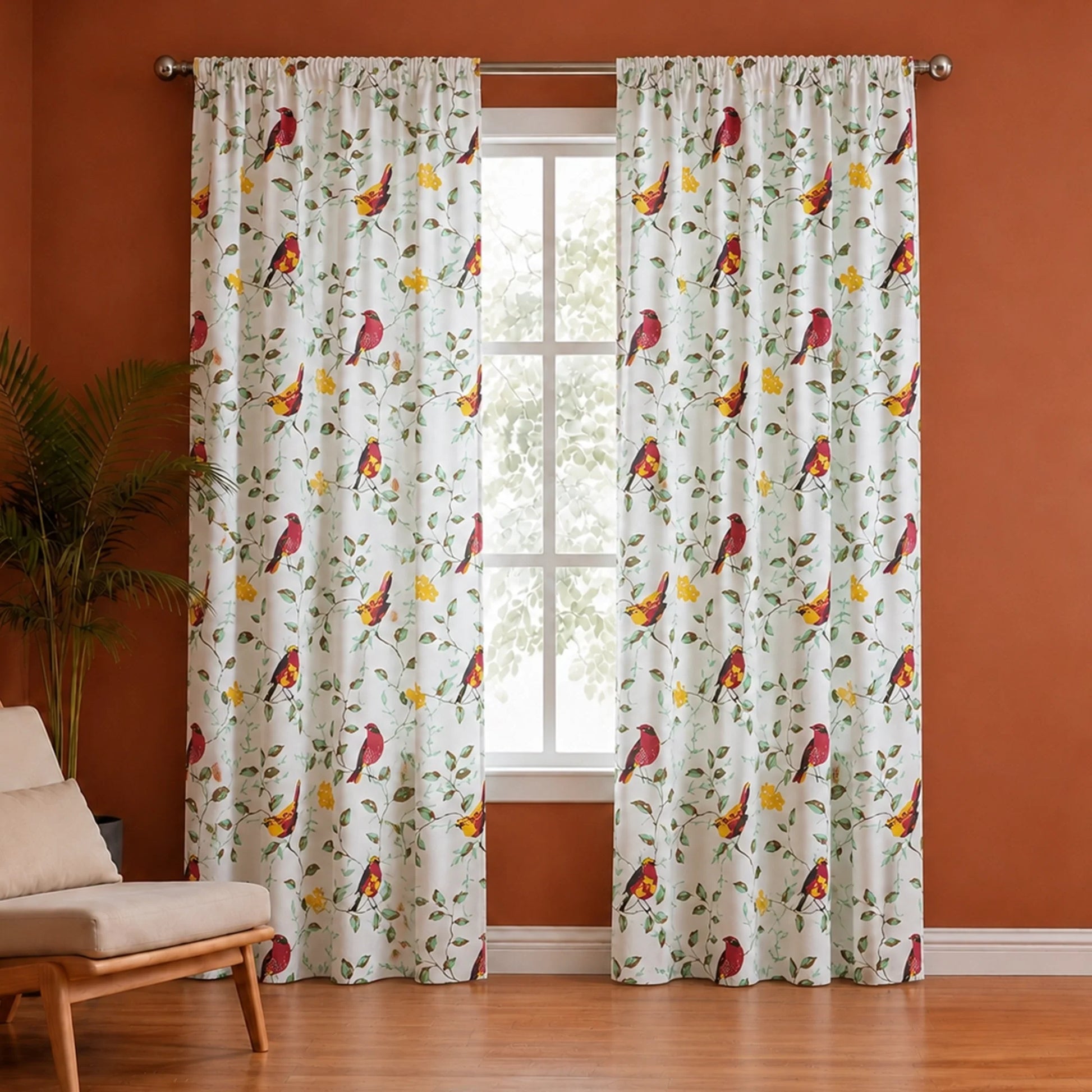 Multicolor Little Wings Rod Pocket Duck Curtain-1