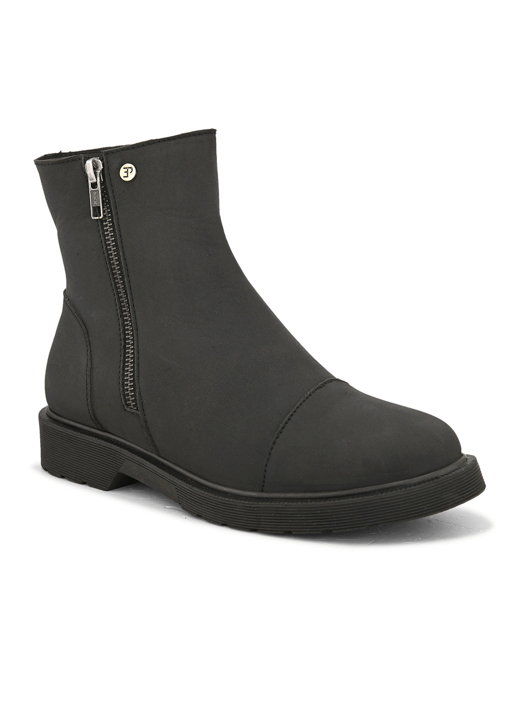 EL PASO Women Black Faux Leather Casual Chelsea Boots-1