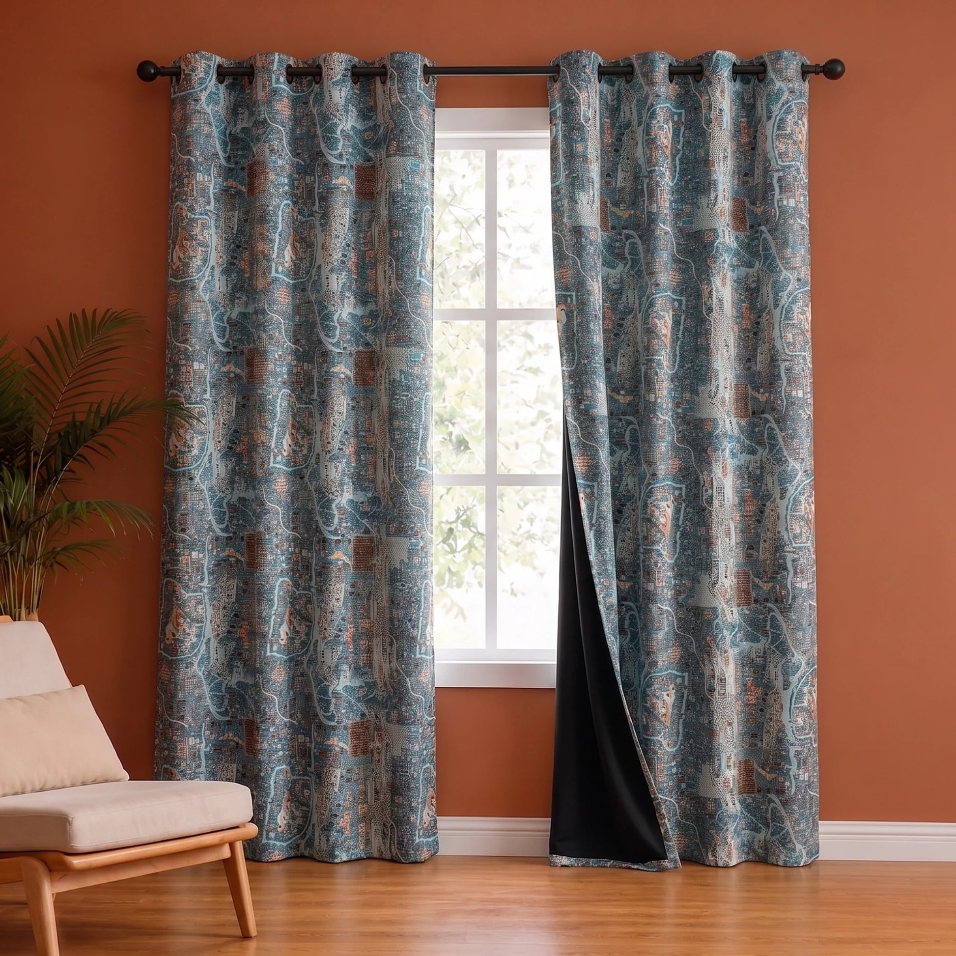 Imprimer River Village - DP curtain-1