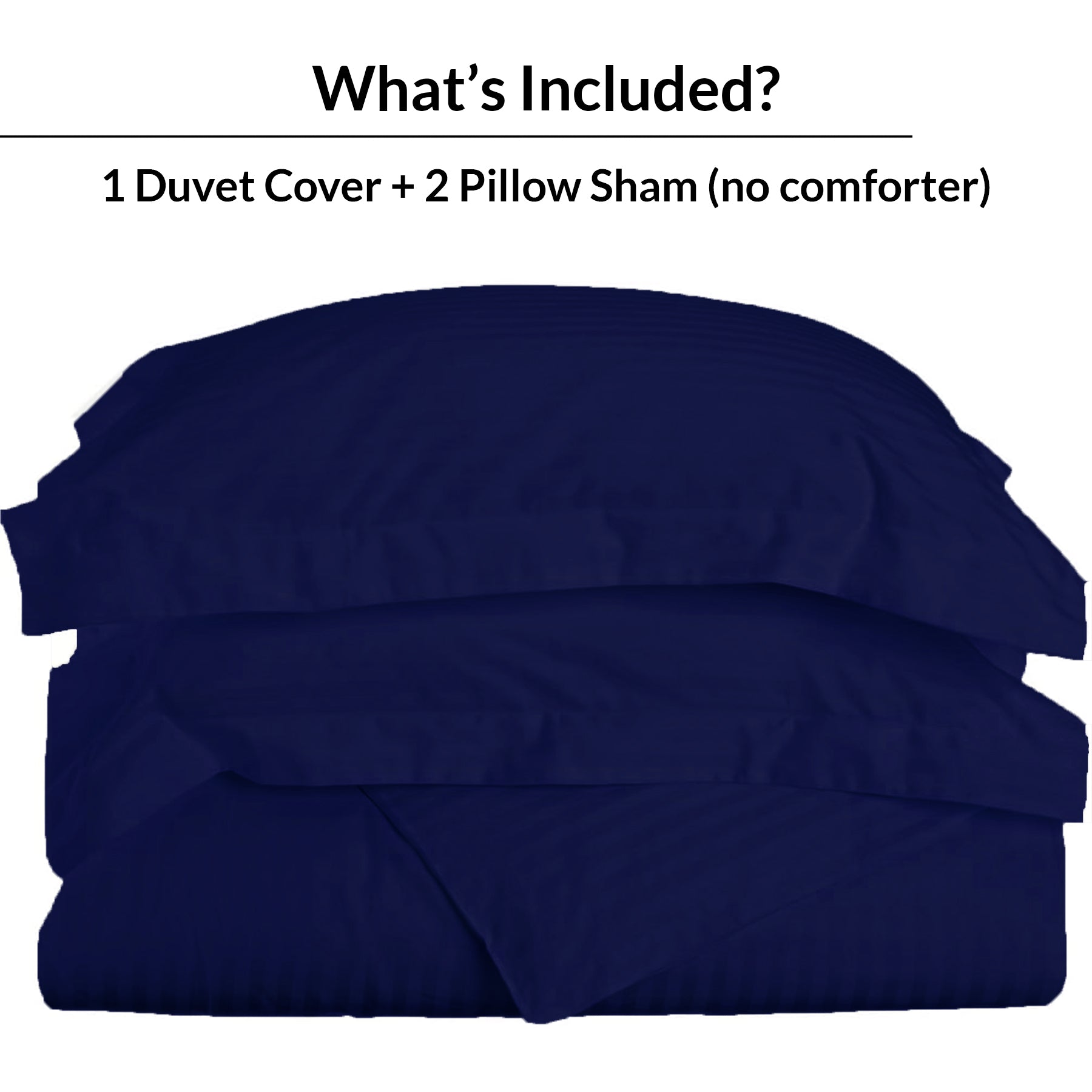 Breton Mellow - Satin Striped Duvet Cover (Navy Blue)-3