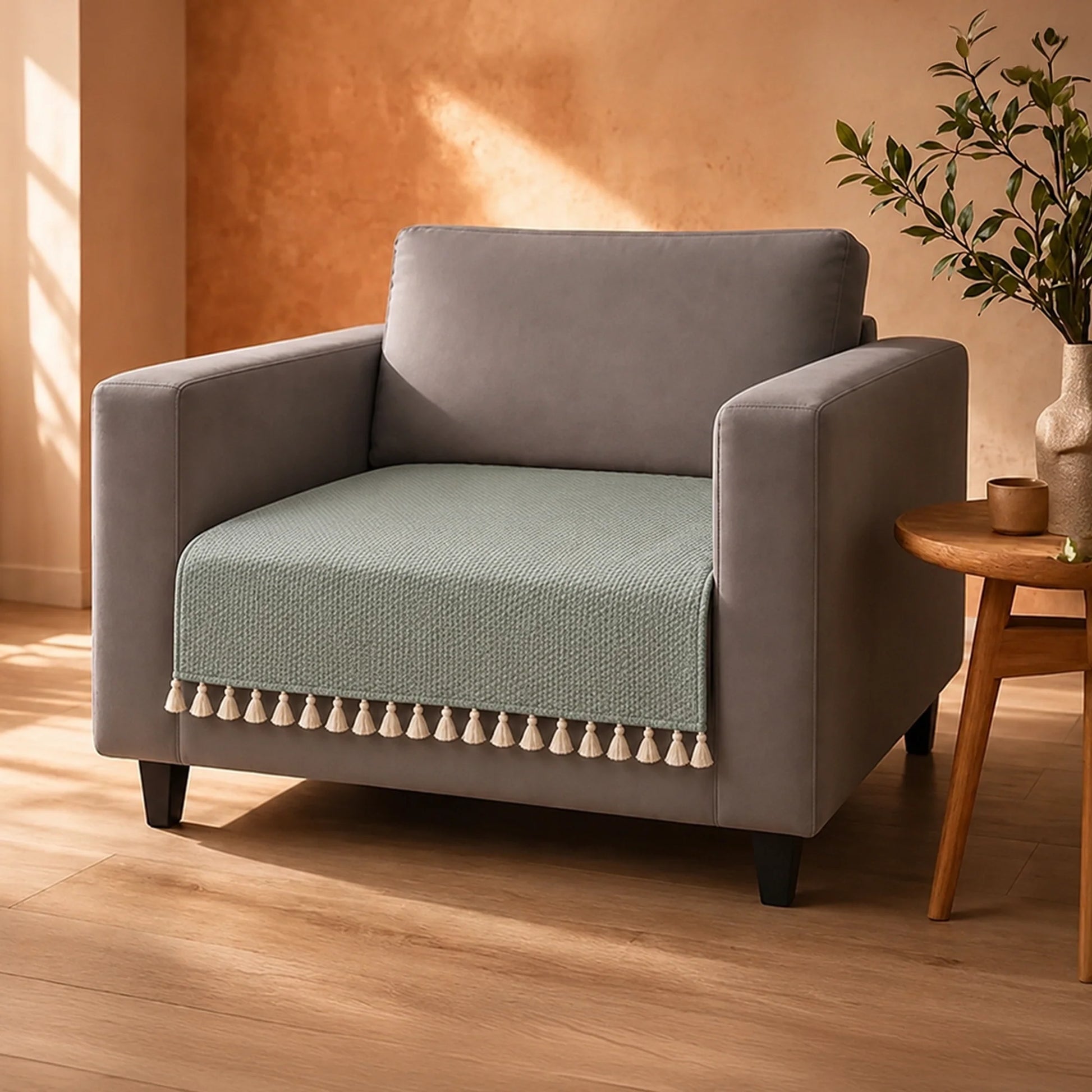 Chenille Silver Grey Sofa Cover-1