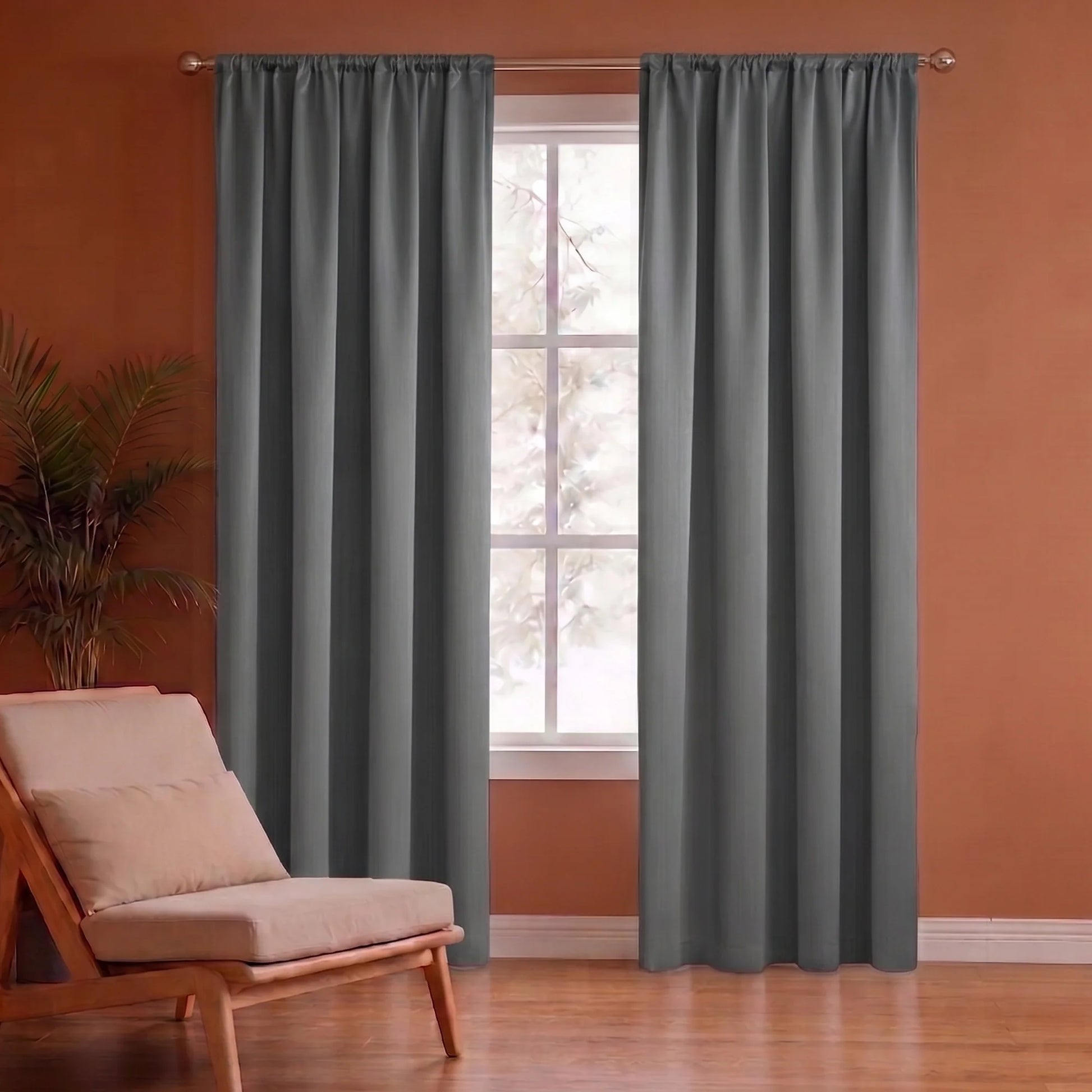 Fort Essential - Rod Pocket Blackout Curtain (Grey)-1