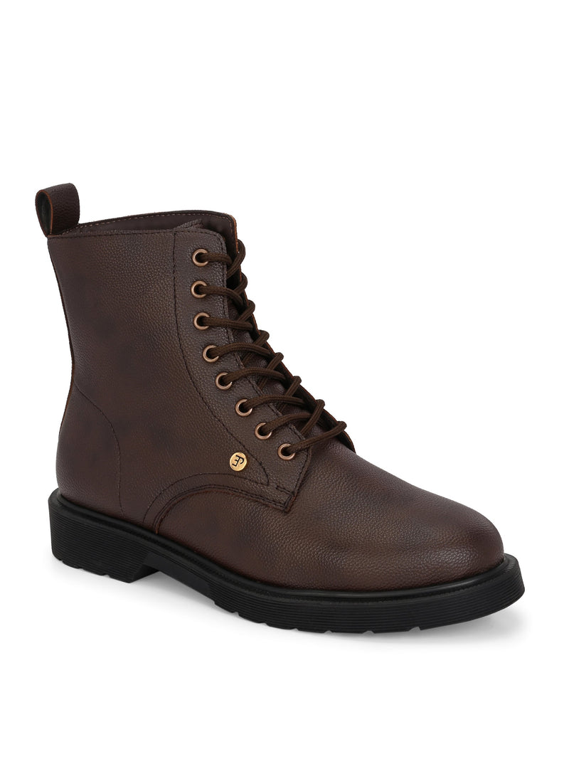 El Paso Women Faux Leather Casual Lace Up Boots-10