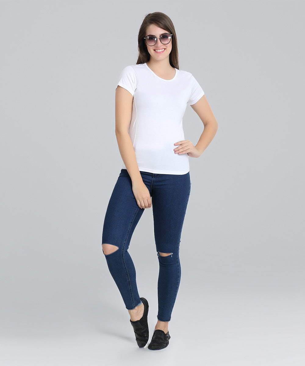 Naturefab Women's Organic Bamboo Tshirt White-5
