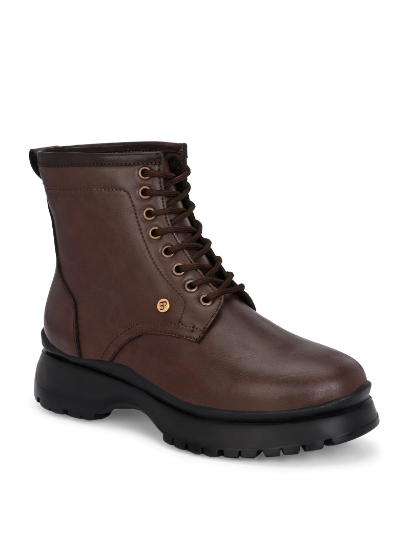 EL PASO Women Faux Leather Casual Lace Up Boots-8