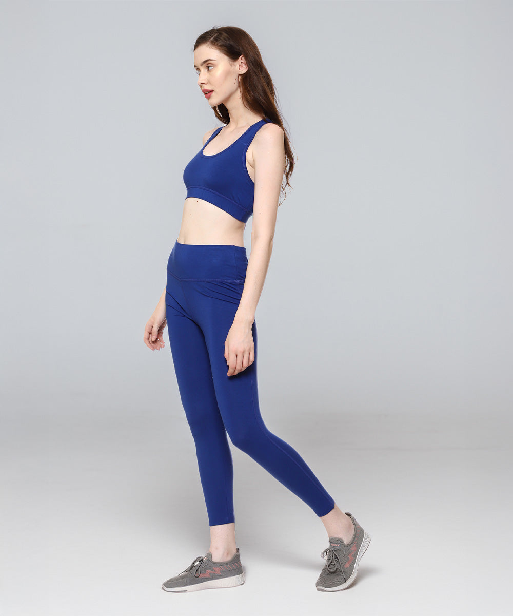 Naturefab Women's Bamboo Yoga Legging Blue-4