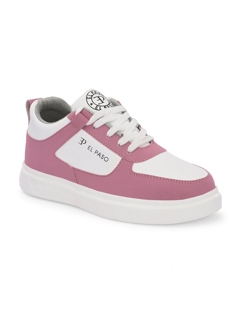 EL PASO Faux Leather Casual Lace Up Sneakers For Women-20