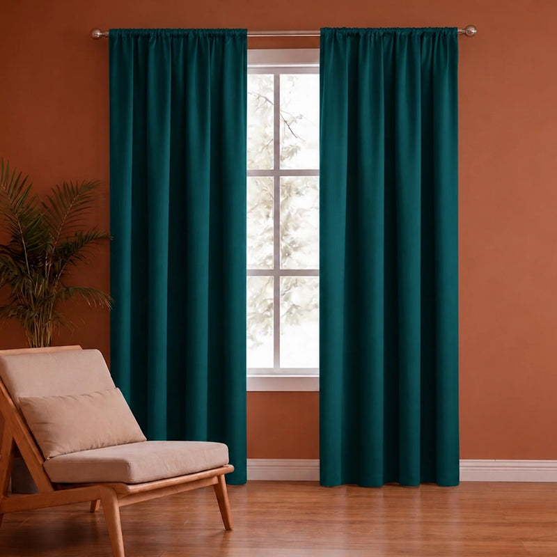 Fort Essential - Rod Pocket Blackout Curtain (Rama Green)-1