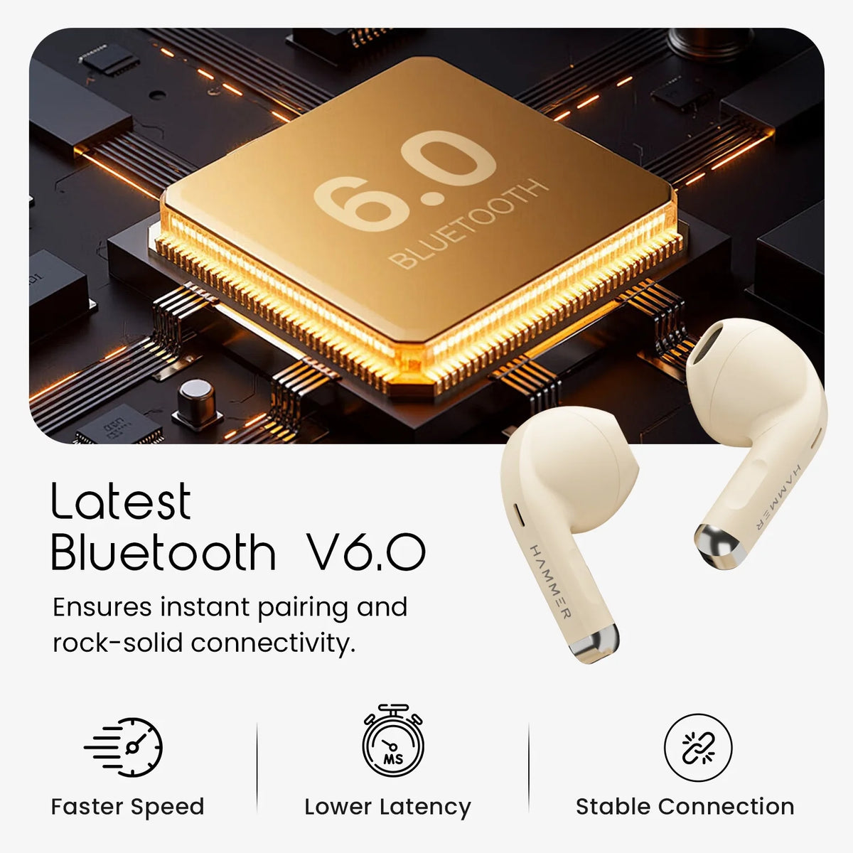 Hammer Ultra Pods TWS Earbuds with 3D Stereo Sound & Touch Controls-14