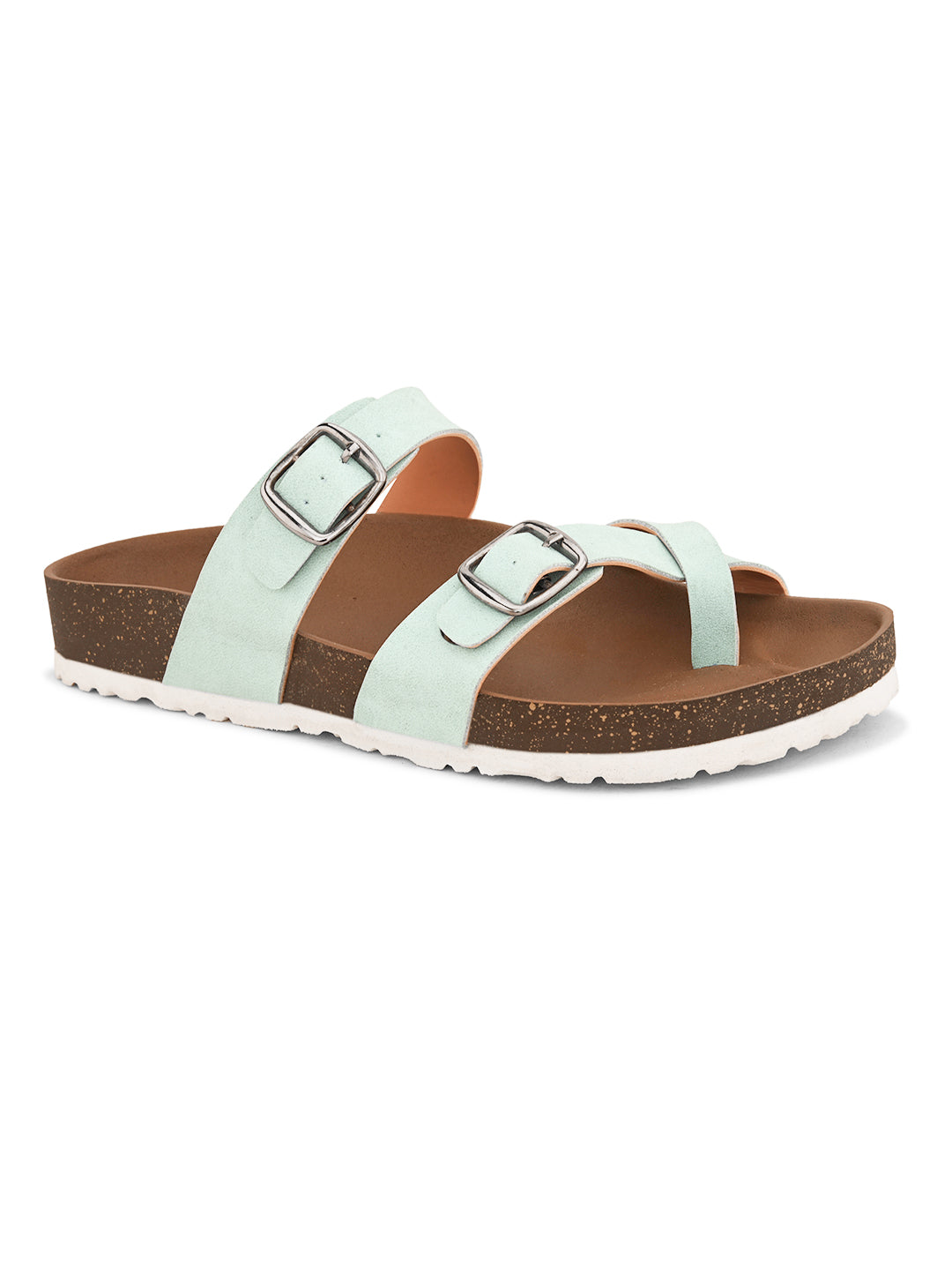 Women One Toe Flats with Buckles-7