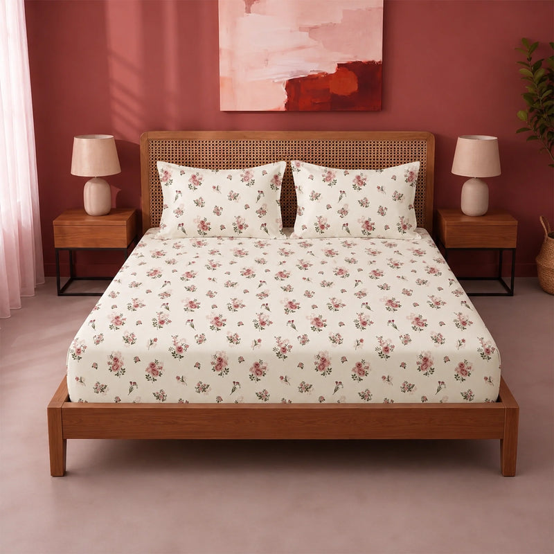 Blush Garden - Floral Fitted Sheet-1