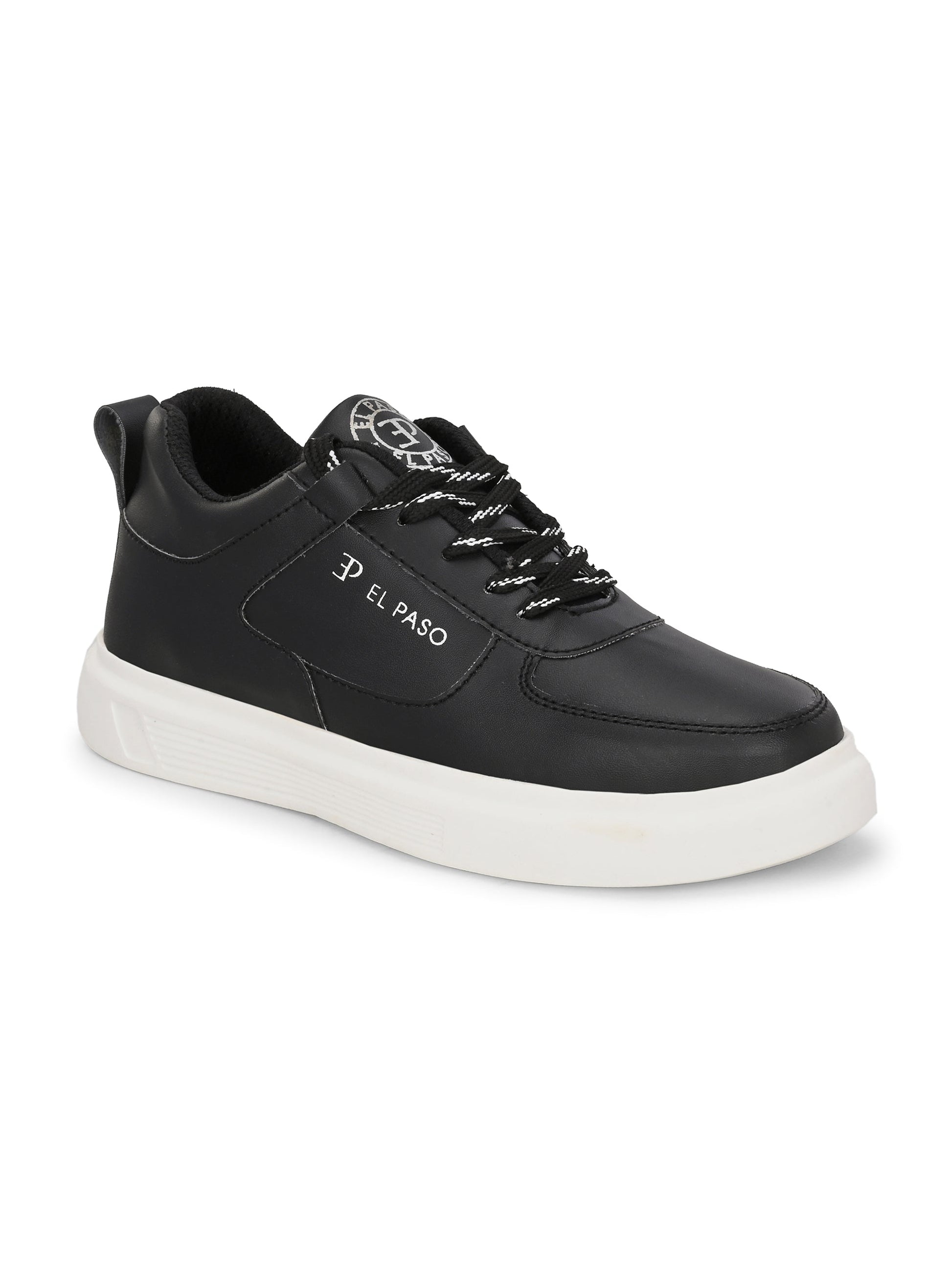 EL PASO Faux Leather Casual Lace Up Sneakers For Women-1