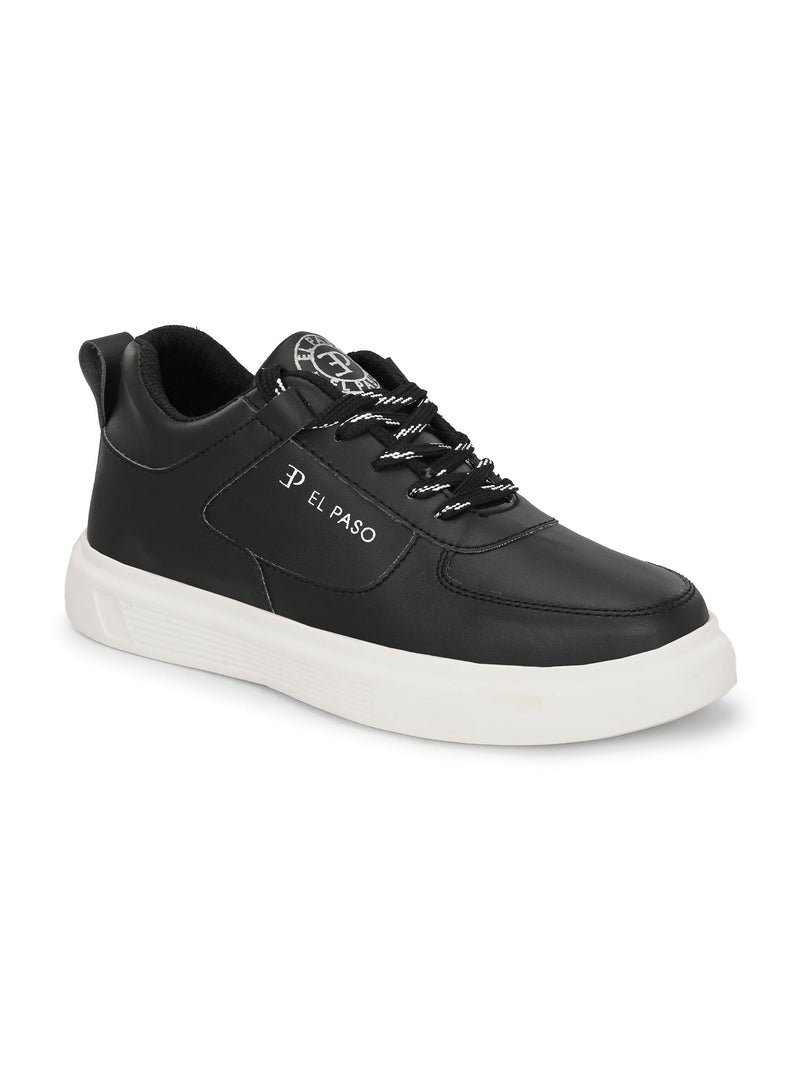 EL PASO Faux Leather Casual Lace Up Sneakers For Women-1