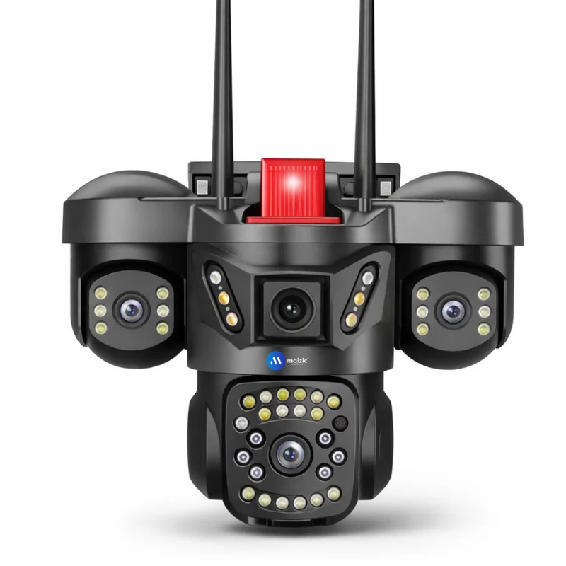 Maizic Smarthome Trion Triple Lens 5MP×3 WiFi Outdoor CCTV Camera | 3-Screen Live View | 360° Pan-Tilt | AI Motion Detection | Full-Color Night Vision | Two-Way Talk | Mobile App Control