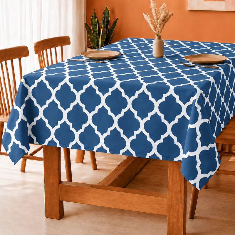 Imprimer Quatrefoil - Printed Table Cover (Blue)-1