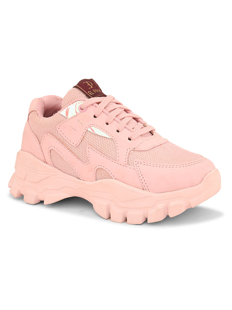 Lace-Ups Round Toe Women Sneakers-19