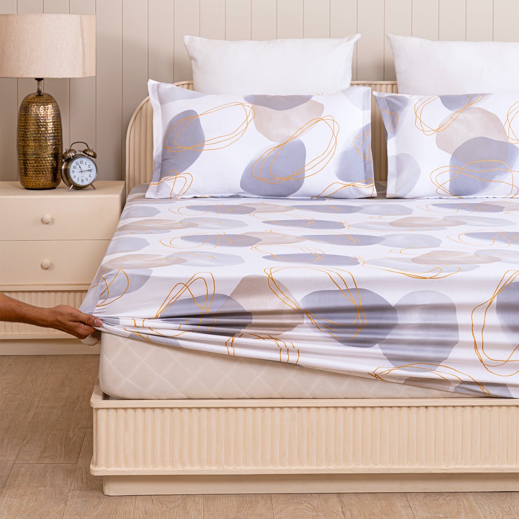 Imprimer Spheres of Serenity - Printed Fitted Bedsheet