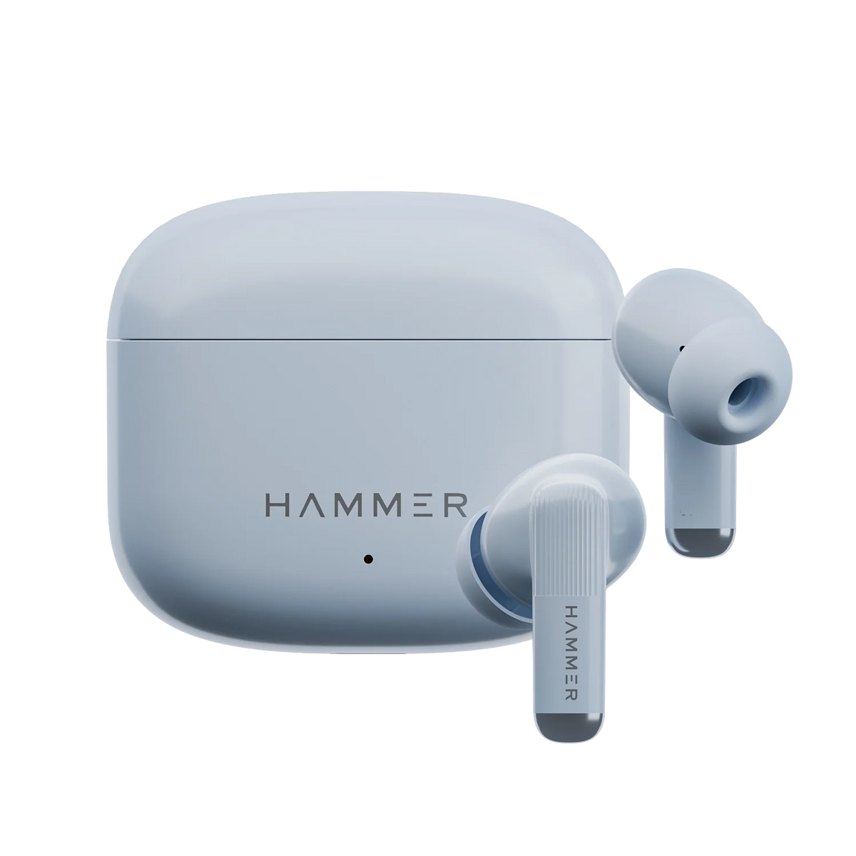 Hammer Solo Earbuds with 80H Playtime, Bluetooth v6.0, 13mm Drivers, Fast Charging (Blue)