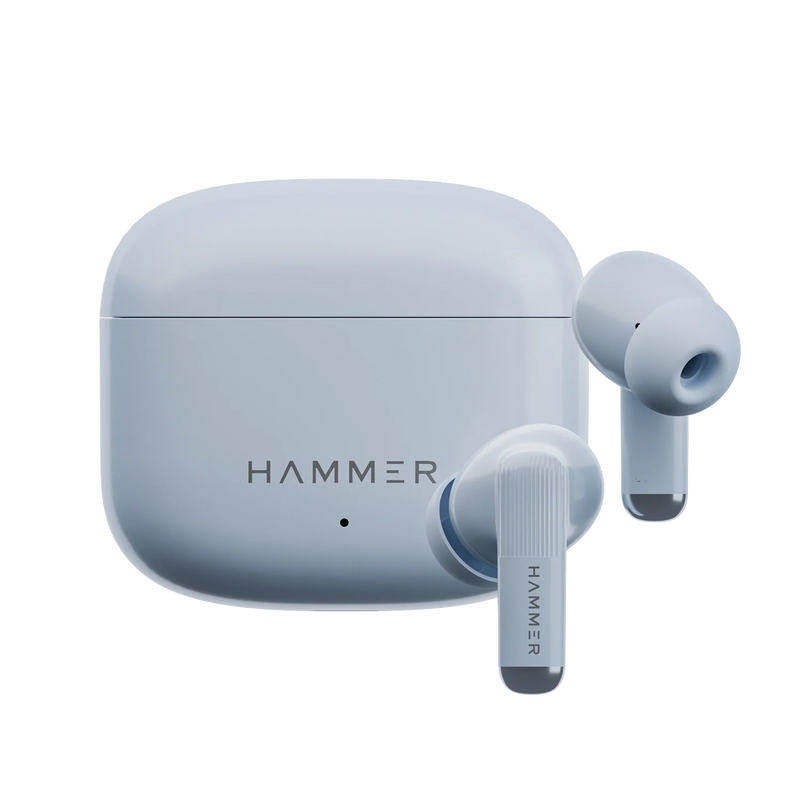 Hammer Solo Earbuds with 80H Playtime, Bluetooth v6.0, 13mm Drivers, Fast Charging (Blue)-1