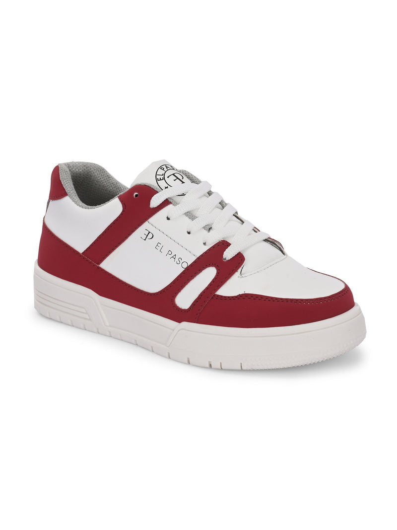 EL PASO Faux Leather Casual Shoes Lace Up Sneakers For Women-28