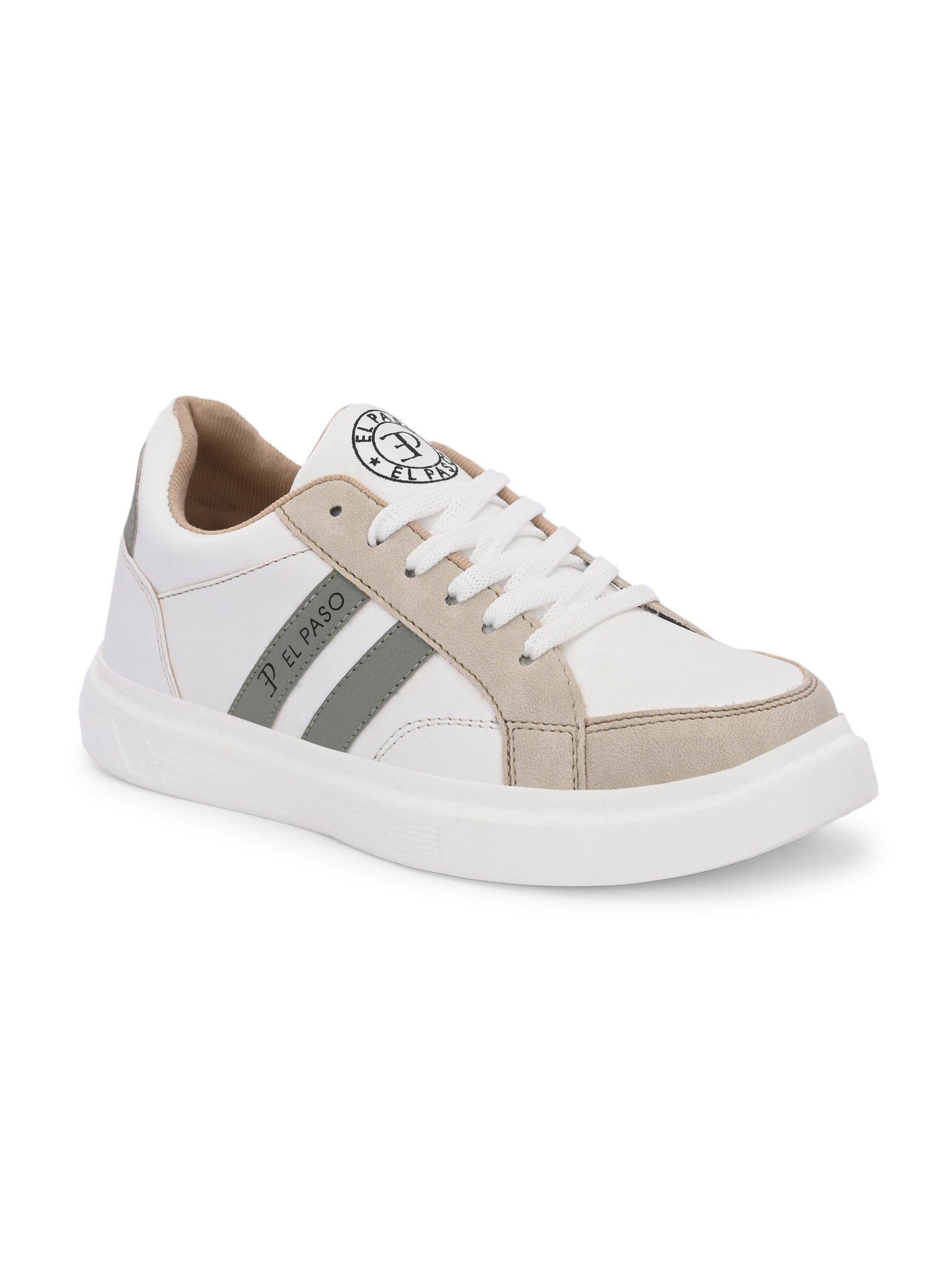 EL PASO Faux Leather Casual Lace Up Sneakers For Women-1