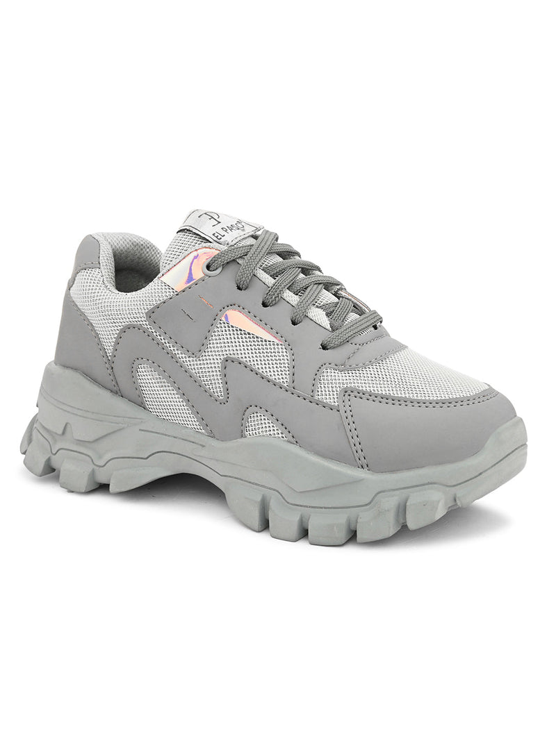 Lace-Ups Round Toe Women Sneakers-13