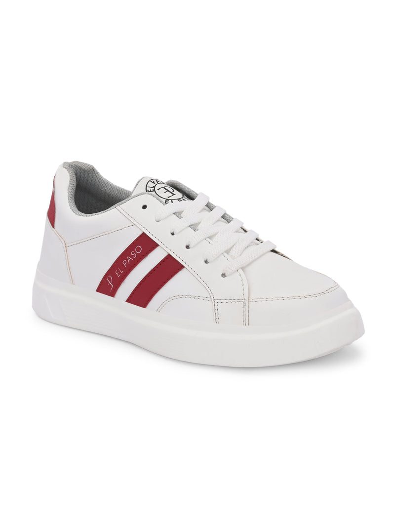 EL PASO Faux Leather Casual Lace Up Sneakers For Women-10