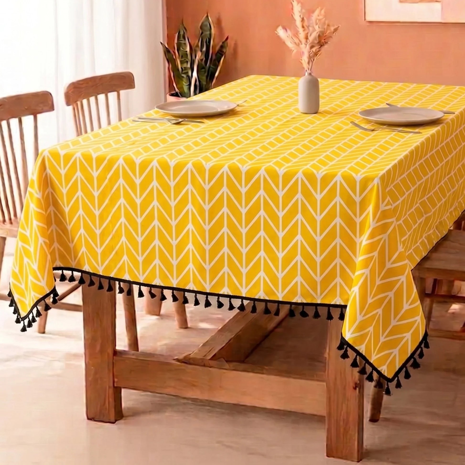 Imprimer Handpicked Aztec - Table Cover (Yellow)-1