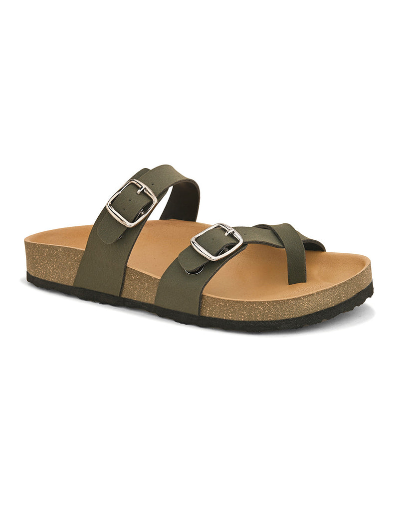 Women One Toe Flats with Buckles-19