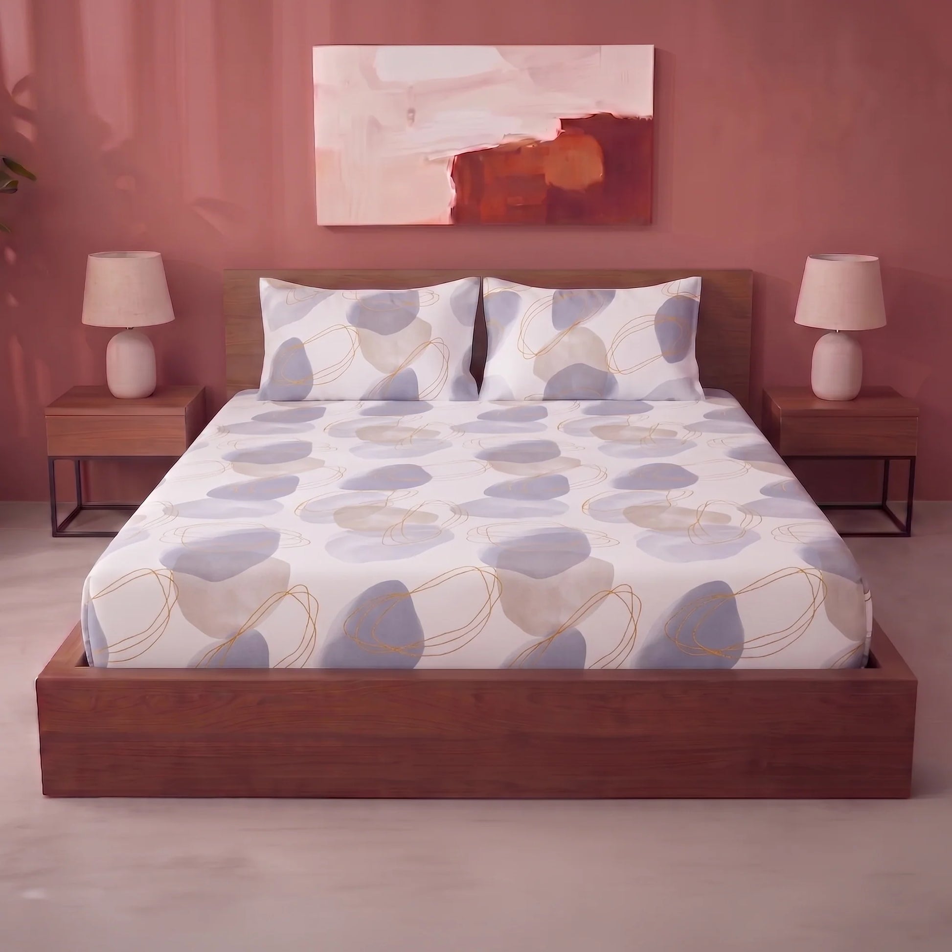 Imprimer Spheres of Serenity - Printed Fitted Bedsheet-1