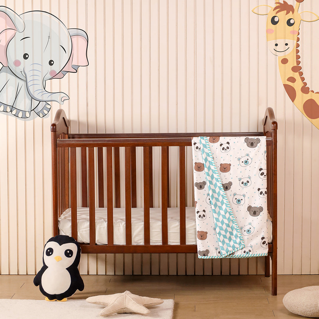 Printed Baby Dohar - Panda & Friends-1