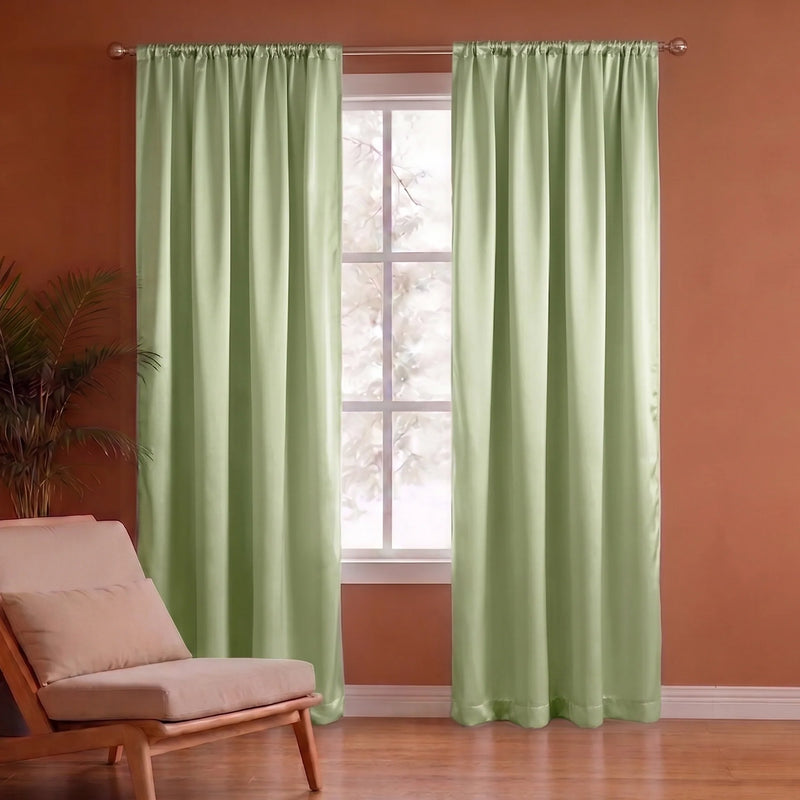 Fort Essential - Rod Pocket Blackout Curtain (Avacado Green)-1