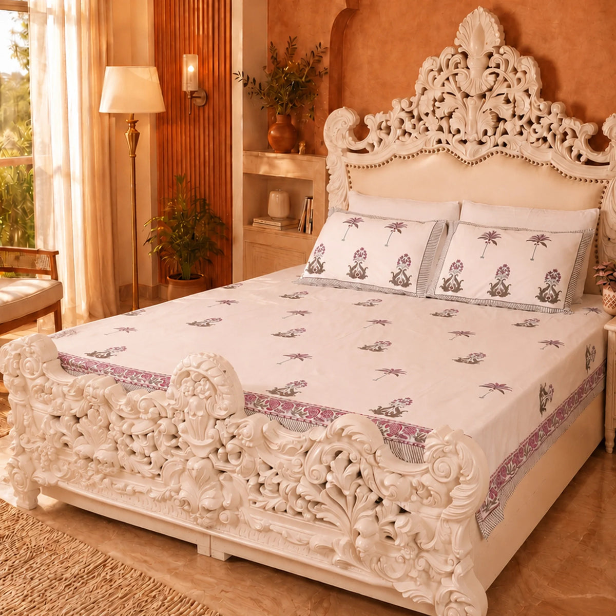 Empire Aura - Handblock Bedsheet-1