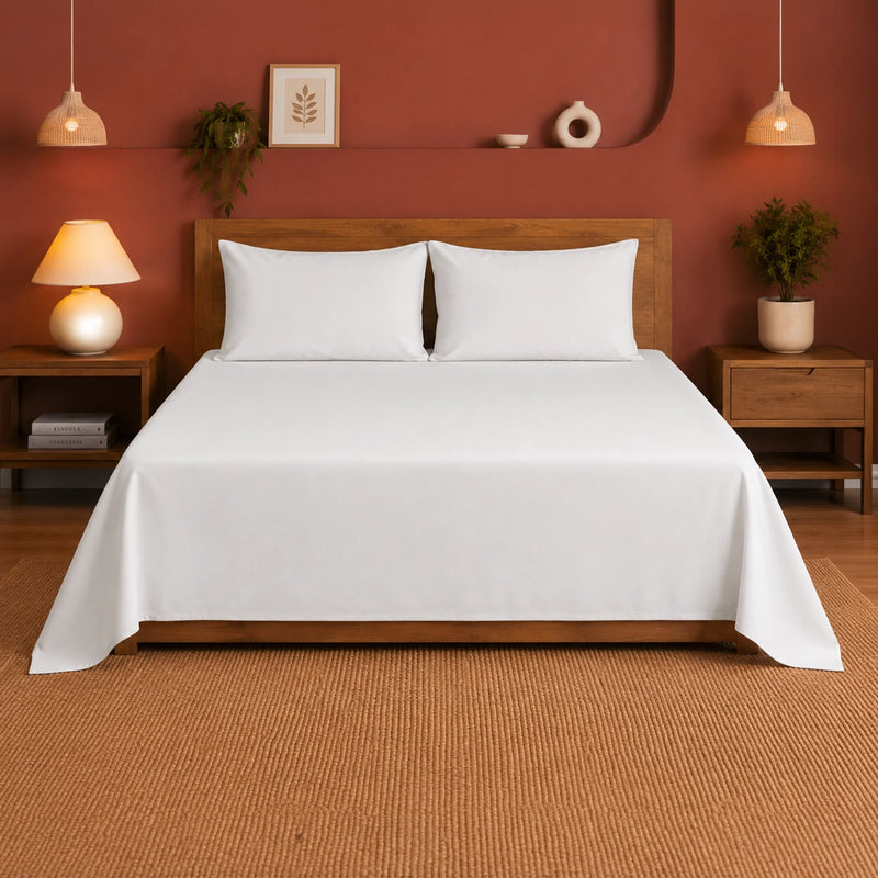Fort Nightingale - Solid Bedsheet (White)-1