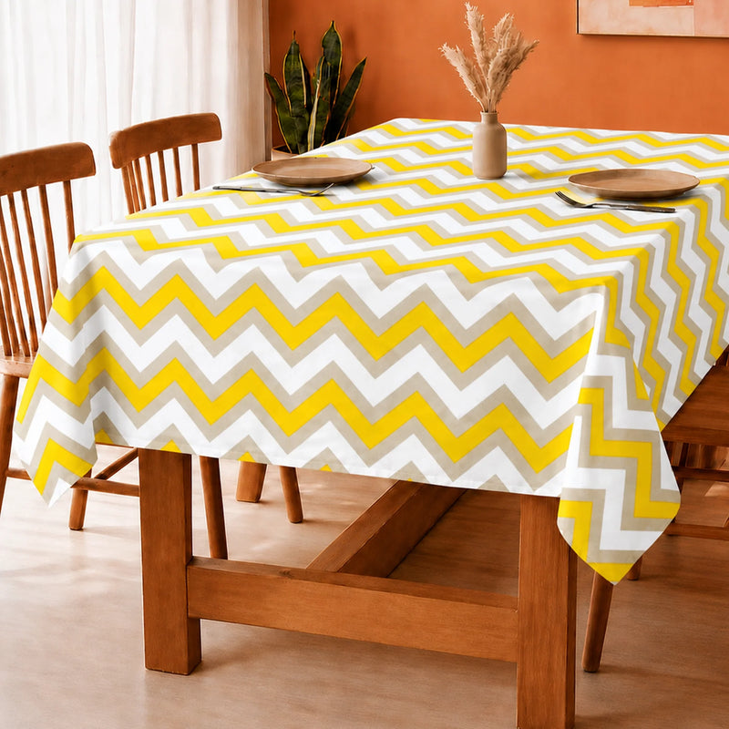 Imprimer Chevron - Printed Dining Table Cover (Yellow)-1