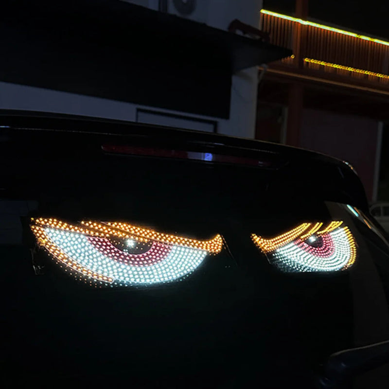 LED Matrix Pixel Panel Display Screen Flexible RGB USB Car Windshield Devil Eyes Lights for Car Truck Off-road SUV
